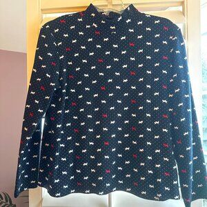 Croft & Barrow Scotty Polka Dot Longsleeve Turtleneck Women's L